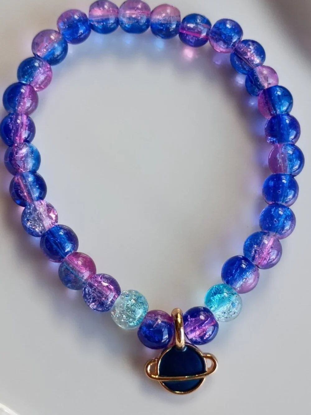 Starlit Planet Kids Bracelet | Handmade Glass Beaded Bracelet | 5.5